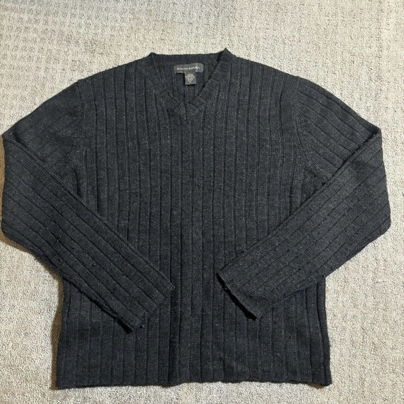 Banana Republic 100% Merino Wool Sweater Womens‎ XL Pullover Gray V Neck - Picture 1 of 3